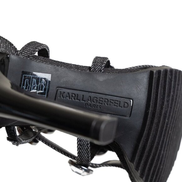 ✨ Karl Lagerfeld Beatriz Rhinestone Faux Crystal Gladiator Sandal Heel Black - Picture 15 of 15